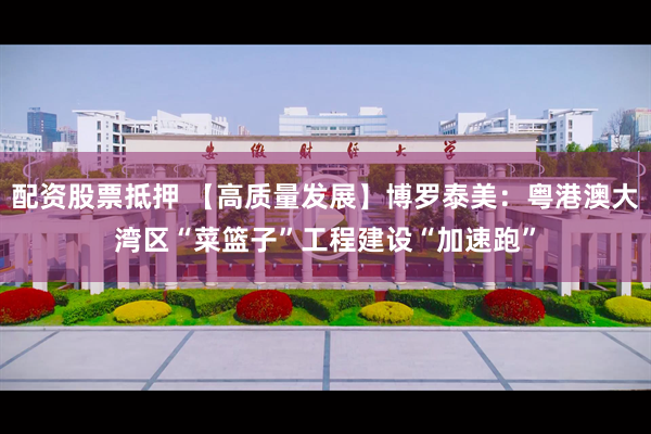 配资股票抵押 【高质量发展】博罗泰美：粤港澳大湾区“菜篮子”工程建设“加速跑”