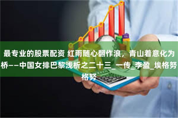 最专业的股票配资 红雨随心翻作浪，青山着意化为桥——中国女排巴黎浅析之二十三_一传_李盈_埃格努