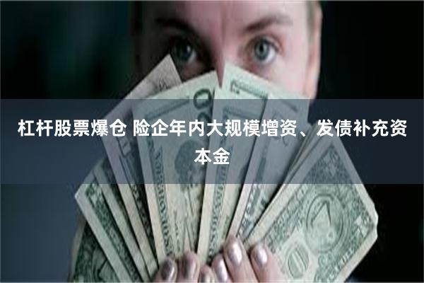 杠杆股票爆仓 险企年内大规模增资、发债补充资本金