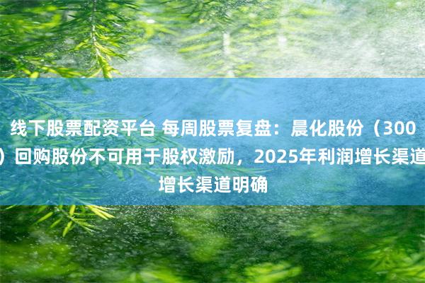 线下股票配资平台 每周股票复盘：晨化股份（300610）回购股份不可用于股权激励，2025年利润增长渠道明确