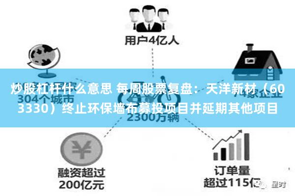 炒股杠杆什么意思 每周股票复盘：天洋新材（603330）终止环保墙布募投项目并延期其他项目
