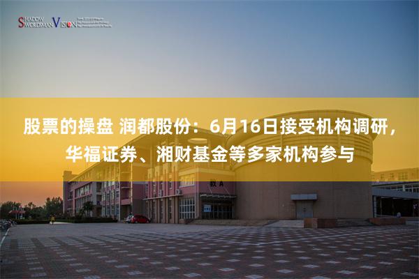 股票的操盘 润都股份：6月16日接受机构调研，华福证券、湘财基金等多家机构参与
