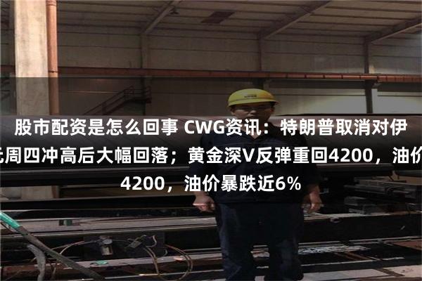 股市配资是怎么回事 CWG资讯:特朗普取消对伊空袭,美元周四冲高后大幅回落;黄金深V反弹重回4200,油价暴跌近6%