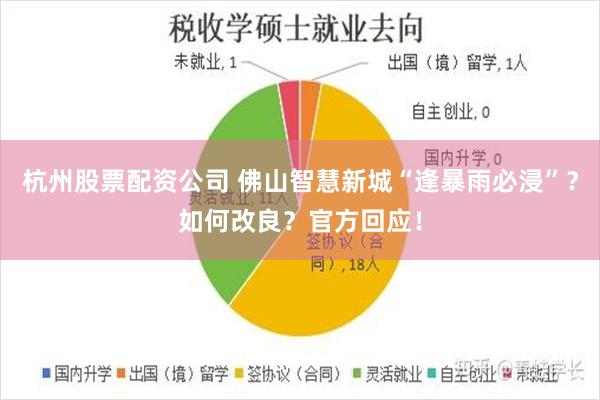 杭州股票配资公司 佛山智慧新城“逢暴雨必浸”?如何改良?官方回应!