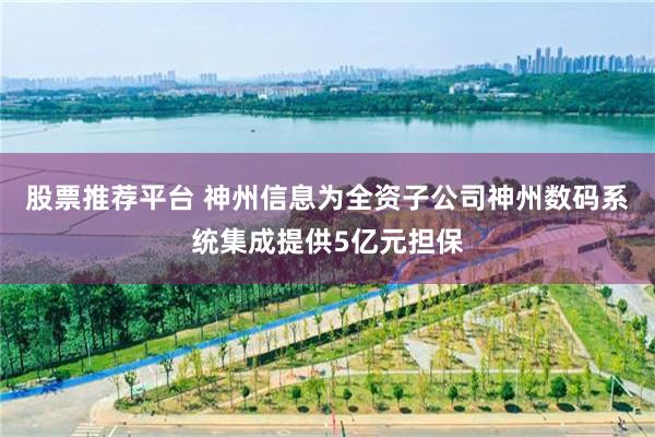 股票推荐平台 神州信息为全资子公司神州数码系统集成提供5亿元担保