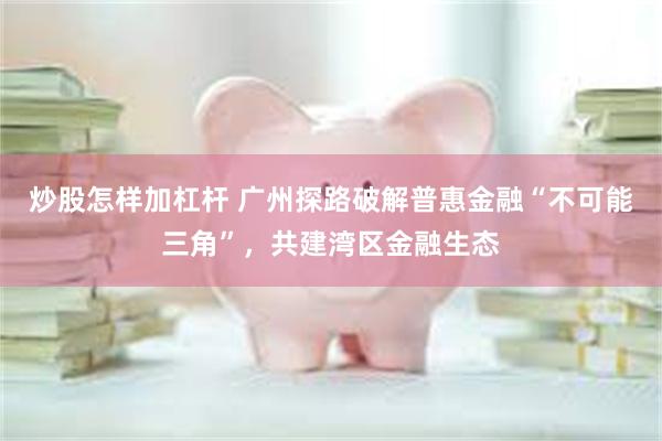 炒股怎样加杠杆 广州探路破解普惠金融“不可能三角”,共建湾区金融生态