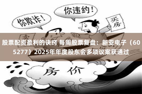 股票配资盈利的诀窍 每周股票复盘:新亚电子(605277)2025年年度股东会多项议案获通过