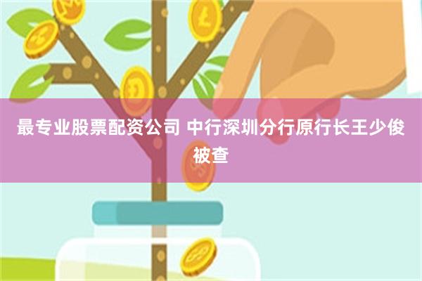 最专业股票配资公司 中行深圳分行原行长王少俊被查
