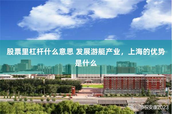 股票里杠杆什么意思 发展游艇产业，上海的优势是什么
