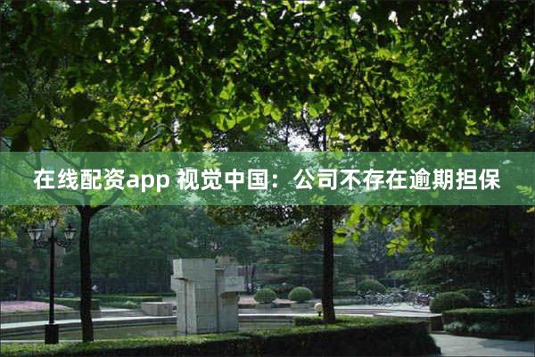在线配资app 视觉中国：公司不存在逾期担保