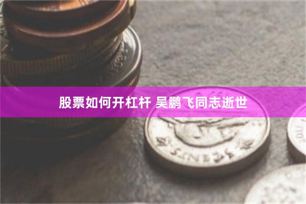 股票如何开杠杆 吴鹏飞同志逝世