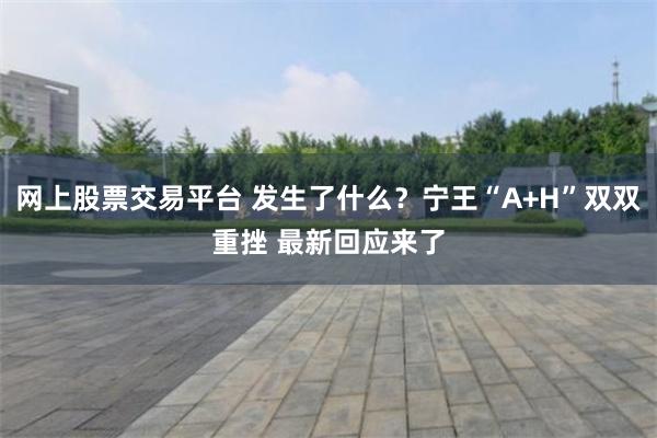 网上股票交易平台 发生了什么？宁王“A+H”双双重挫 最新回应来了
